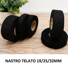 Nastro telato felpato morbido protezione cablaggi auto moto 19 25 32 MM nero  