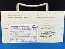 Certificato di immatricolazione barca Wisconsin 1991 vintage Lt#12