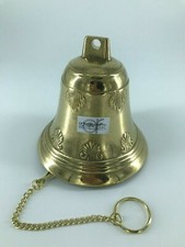 Campana campanella in ottone lucido con catenina da appendere vari usi arredo