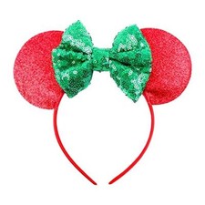 Cerchietto topolina minnie orecchie Carnevale paillettes brillantini I.5381