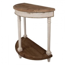 Tavolo Consolle Bianco Marrone 83x40x87 cm - Tavolino Shabby Chic con Ripiano