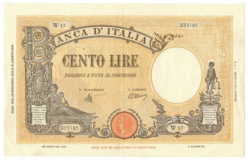 100 lire barbetti grande - lire,