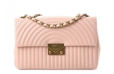 Borsa Chanel Borse Romane singola patta catena rosa chiaro