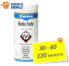 Canina Biotin Forte 30 / 60 / 120 Tavolette per Cani - Migliora pelo e cute