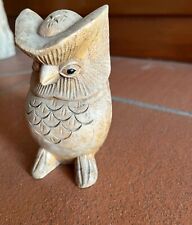 Gufo in Legno Colore Marrone Dimensioni 13x9x5 Fatto a Mano