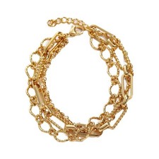 Braccialetto Donna Oro 750 Placcato 18k Acciaio Dreierarmband Impermeabile B536D