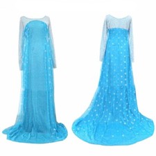 Costume Elsa Frozen blu azzurro donna adulti vestito carnevale da principessa