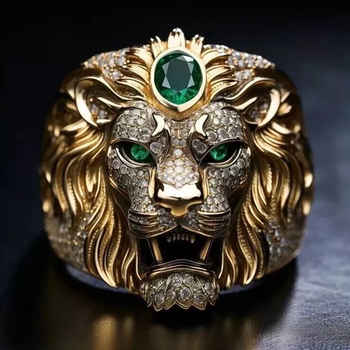 Anello uomo testa leone - testa, di