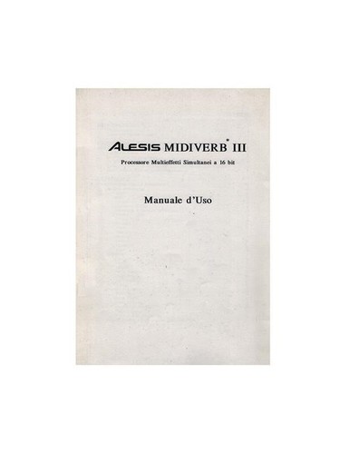 Alesis midiverb manuale di - midiverb,