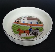 RARE PETIT PLAT A FOUR MOULE A TARTELETTE de VILLEROY & BOCH décor NAIF LAPLAU 1