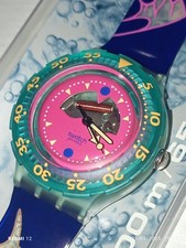 SWATCH SCUBA 1990 HAPPY FISH SDN101 NUOVO PERFETTO FUNZIONANTE VINTAGE