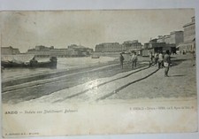 CARTOLINA 1918 ANZIO VEDUTA CON STABILIMENTI BALNEARI, VIAGGIATA FP/BN ANIMATA