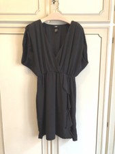 VESTITO NERO H&M stile impero DRESS BLACK v neck estivo lady tg 44 hm hem kimono