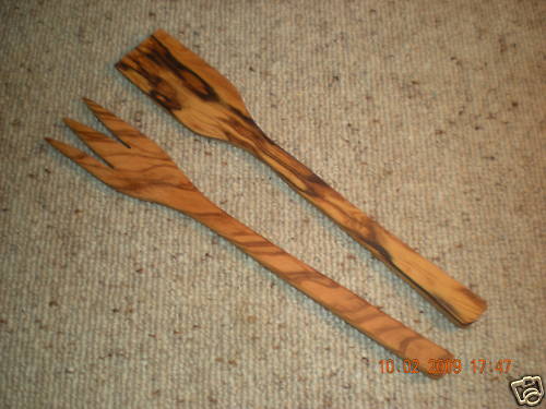 Set posate legno ulivo - posate,