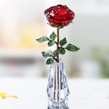 10'' Red Crystal Rose Figurine