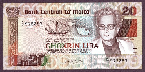 Banconota lire malta 1984 - 20,