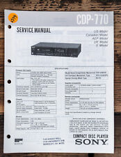 Sony CDP-770 CD Player  Service Manual *Original*