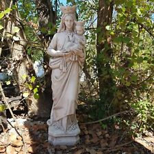 STATUA MADONNA DEL CARMELO CARMINE CON GESU' BAMBINO IN CEMENTO DA GIARDINO H 80