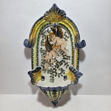 Acquasantiera In Maiolica Con