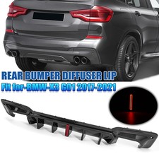Per BMW X3 G01 M Sport 2017-21 Carbon Look Diffusore Paraurti Posteriore Labbro con Luce LED