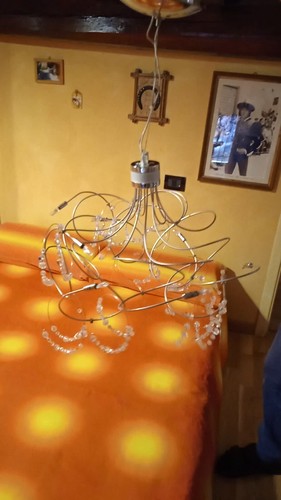 Lampadario swarovski acciaio - lampadario, e