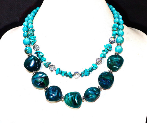 Collana turchese doppia - collana,