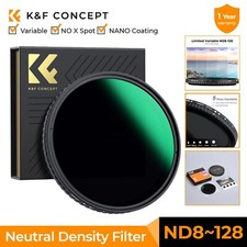 K&F Concept Variable ND Filter ND8-128 HD Hydrophobic VND Filter No "X" cross