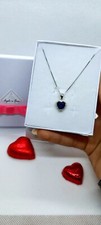 Collana Con Ciondolo Cuore Blu