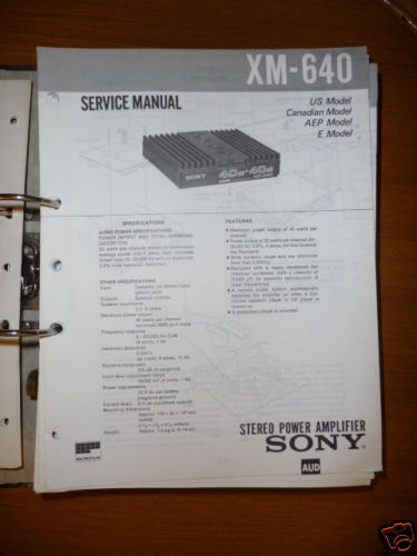 Service manual sony 640 - sony, xm-640