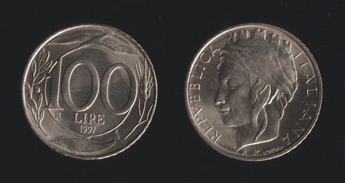 100 lire 1997 turrita - 100, italia