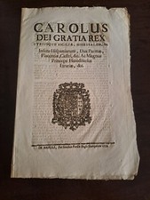 Documenti Antichi. Bellissimo documento in 4 fogli di Carlo di Borbone,datato!