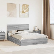 Letto con Contenitore con testiera Grigio Sonoma 140 x 200 cm
