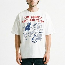Maglietta the gamer cat dad - maglietta,