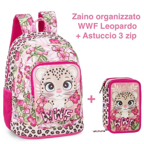 Zaino organizzato wwf leopardo - zaino,