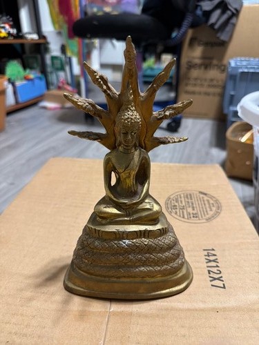 Vintage brass buddha statue - vintage,