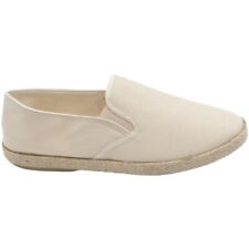 Espadrillas uomo scarpe da barca in tessuto beige con fondo interno memory e suo