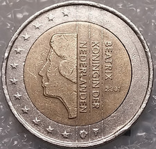 Rarissimi  2  EURO 2001  RARA  OLANDESE  Beatrix  koningin der Nederlanden