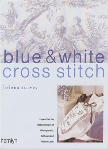 Blue and white cross - blue, stitch
