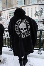 ByTheR Poncho oversize con cappuccio spesso pile cappotto coperta invernale unisex