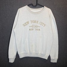 G.F.I Sweatshirt Men's Small Gray Embroidered New York City Casual Travel 