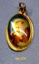 CIONDOLO MEDAGLIETTA A COLORI PADRE PIO
