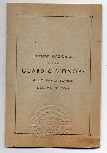 Tessera guardia onore - tessera, d'