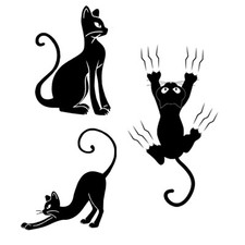 Three Cats Outlined Wall