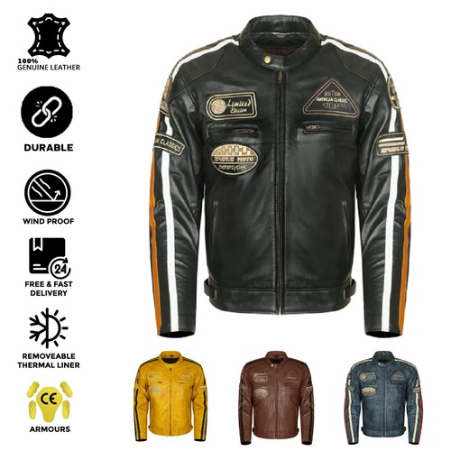 Giubbotto moto pelle - in,