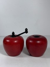 Macina sale e pepe mela in legno vintage 3 pollici