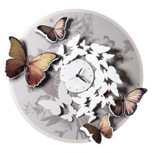 ARTI & MESTIERI OROLOGIO CON FARFALLE MARIPOSA DA PARETE Ø 50 CM IN FERRO