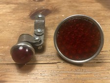 Lotto 2 Pezzi Gemma Catarifrangente Bici Bianchi Epoca Vetro Fanale Posteriore