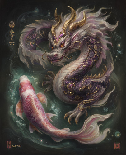 Drago celeste scuro che