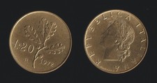20 LIRE 1972 RAMO DI QUERCIA -