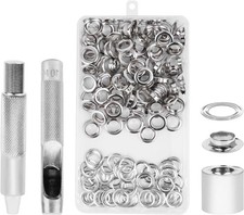 100 Pezzi Occhielli per Teloni, Professionale Occhiellatrice per Teloni 10mm